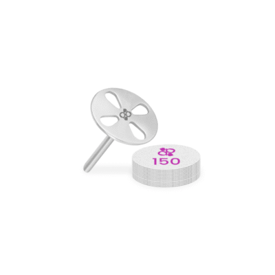 Base In metallo 25mm Circolare Per Pedicure + 50 Ricariche Di 150grit